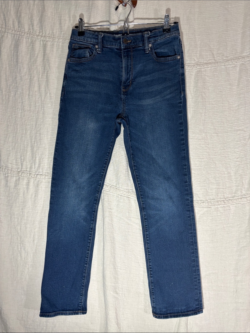 Old Navy Boys/Teens Deep Indigo Straight-Leg Jeans Adjustable Waist 14 Plus